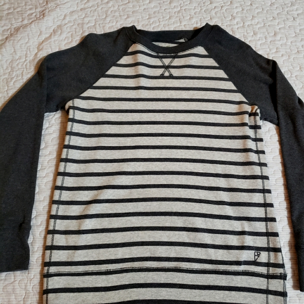 EB Gray striped crew neck sweater